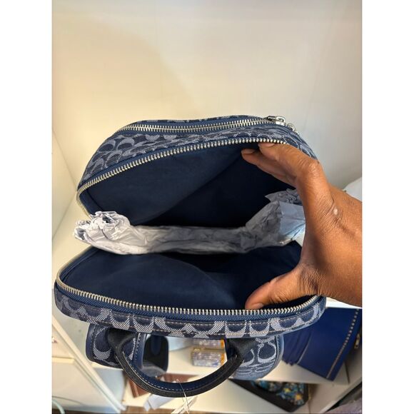 NWT Coach Carter Backpack In Monogrammed Denim - Picture 10 of 13